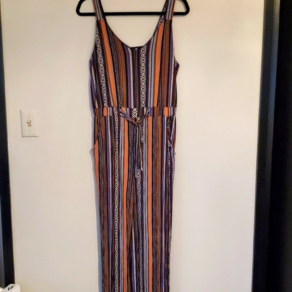 Striped bohemian jumpsuit